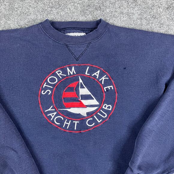 Santee Sweatshirt Mens XL Navy Blue Heavyweight Crewneck Pullover Vintage - Picture 1 of 8